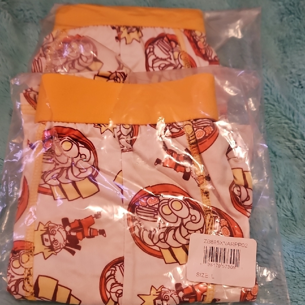 Cartoon Print Pajama Pants with Yellow Waistband